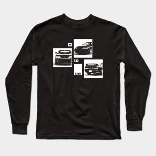 NISSAN SKYLINE GT-R R33 Black 'N White Archive (Black Version) Long Sleeve T-Shirt